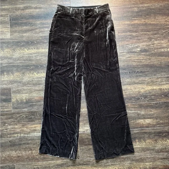 LOFT Brown Velvet Wide Leg Pants Trousers 6 - Picture 3 of 8